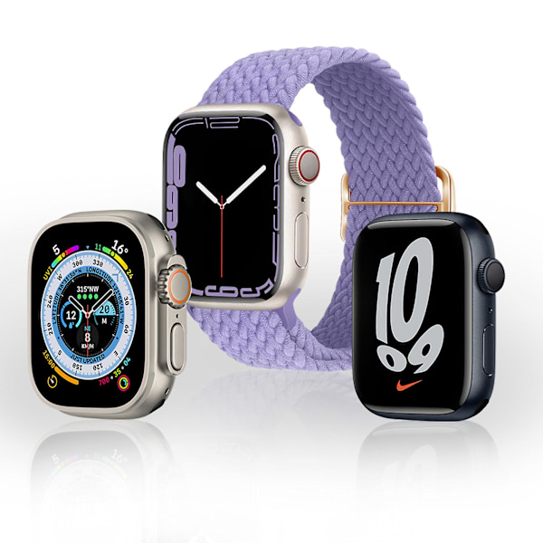 Armband till Apple Watch 49mm / 45mm / 44mm / 42mm Vävd Nylon Lavendel