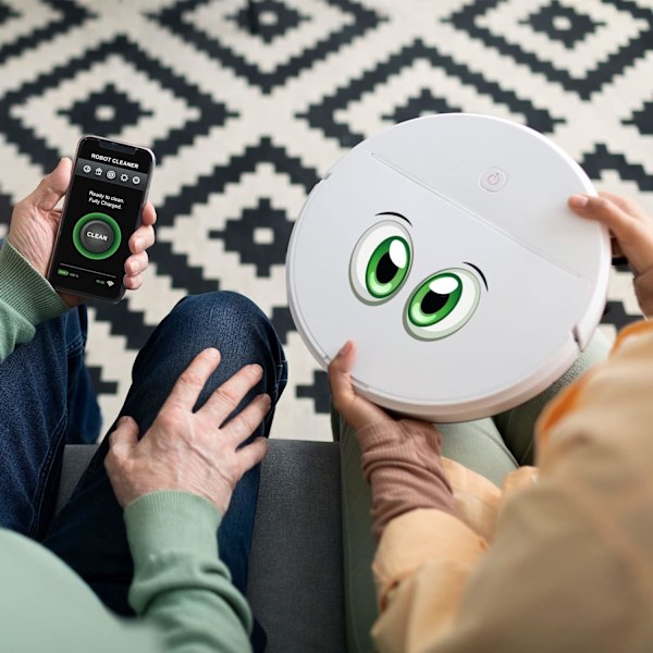 Klistermærke Sæt Øjne til Robotstøvsuger, Robotplæneklipper, Bil eller Støvsuger - Selvklæbende - Sjov Artikel - Vejrbestandig Style 3