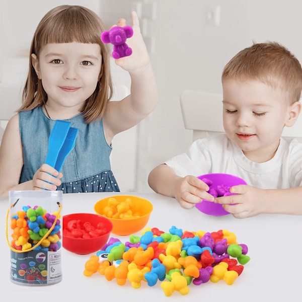 Montessori-pelit 3 4 5-vuotiaille, Montessori-opetuslelu väriyhdistelmä, lelut pinoaminen matemaattiset taidot ja lasten lahja luokittelu Set 5