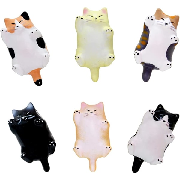 Kat Køleskabsmagneter Sjove Kattekøkken Dekoration Køleskabsmagneter Ornament 6 Stk