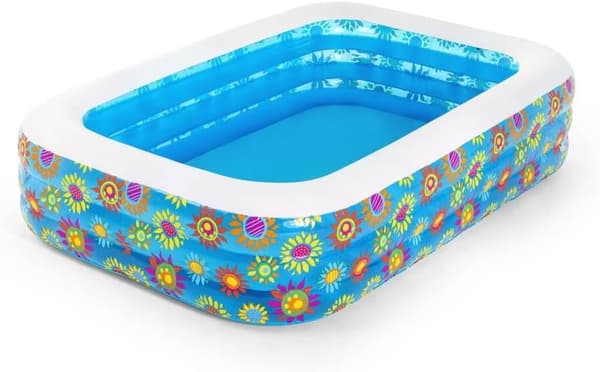 Uppblåsbar pool, barnpool, portabel pool, utomhus- och trädgårdspool, 2,29m × 1,52m × 56cm