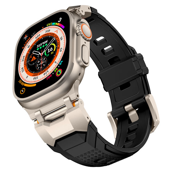 Kompatibel med Apple Watch Ultra 2/Ultra 49mm armband för män Serie 9/8/SE 2/7/6/SE/5/4/3 49mm/45mm/44mm/42mm Sportarmband Titan Svart