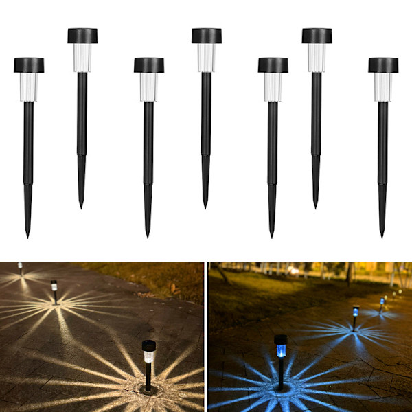 Solcellelamper Udendørs Have LED Lys Landskab/Sti Lys Rustfrit Stål - 12 Pak