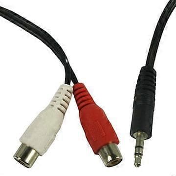 3,5 mm stereo hannplugg til 2 hun RCA-plugger kabel
