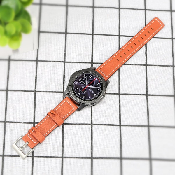 Kompatibel med Huawei Watch GT3/GT3 Pro 46mm Rem, 22mm Snabbkoppling Rem i Läder, Mjuk Sport Rem för Utbyte, Orange