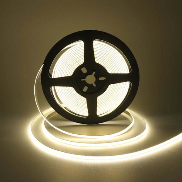 COB LED Stripelys 6000K, Dimbar LED Strip Kit, Super Sterke 5V LED Tapelys CRI90+, 5M 320 LED, Hvitt lys (B 8mm)