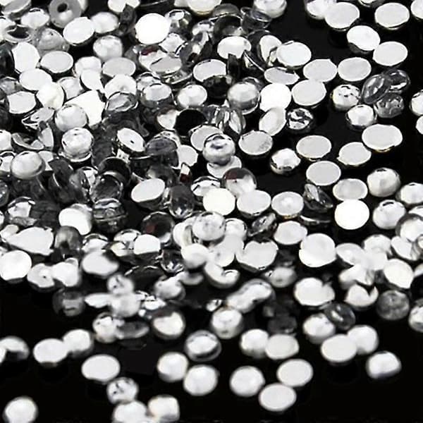 1200 stk. Neglekunstdekorasjon Klar Rund Rhinestone Glitter Tip Hjul