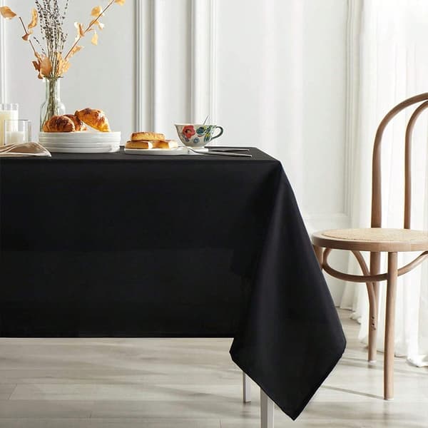 Polyester dug, 145 x 220 cm, sort, ensfarvet stil