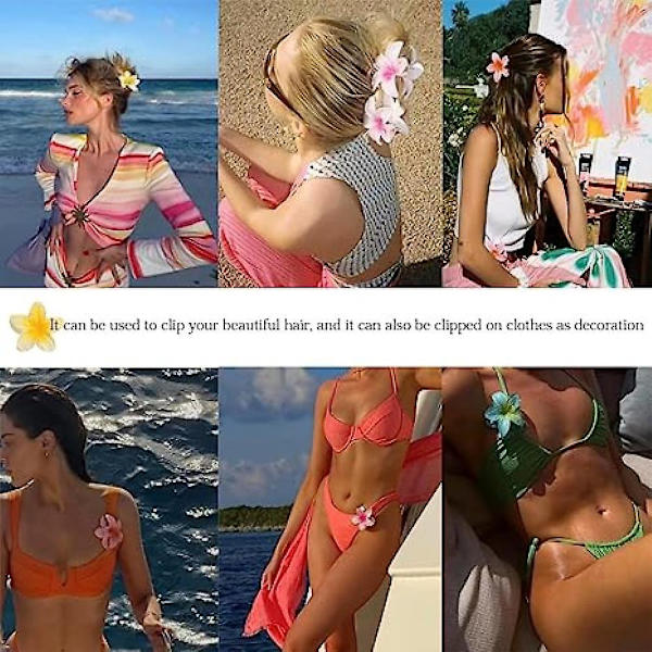 6 kpl Kukka Hiusklipsit, Havaijilainen Kukka Klipsi, Upea Lahja, Vahva Pito Hiusklipsit Naisille Paksuille Hiuksille