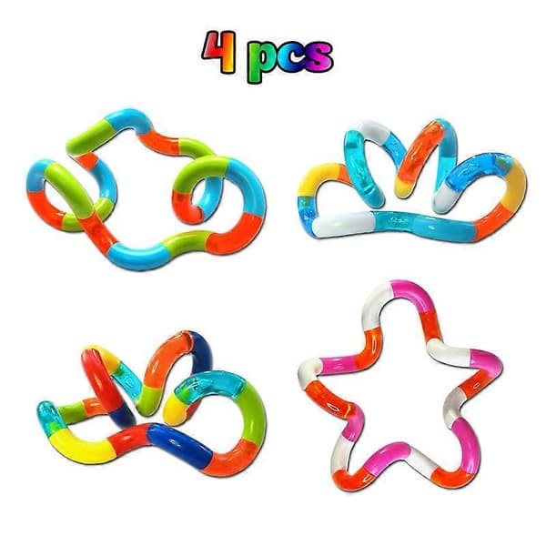 Twisty Bendy Fidget Leksaker, 4 st Twisty Fidget Pack Billigt