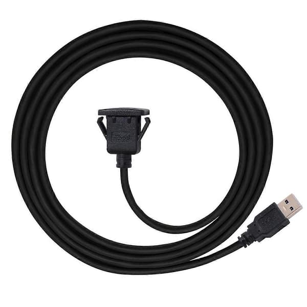 1M Vandtæt Enkelt USB 3.0 Forlænger Låsemontering Bil AUX Kabel til Instrumentbrætpanel