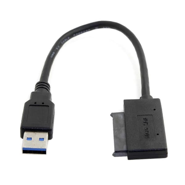 USB 3.0 til Micro SATA 7+9 16 Pin 1.8'' 90 Graders Vinklet Harddisk Driver SSD Adapterkabel