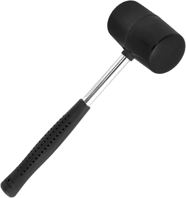 12oz Gummihammer/Robust Stålhåndtag/Ideel til Opsætning af Telte & Overdækninger