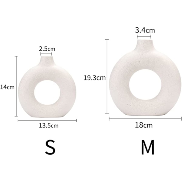 Pampasgräsvas Set, Kreativa Vasar för Modern Heminredning, Handgjord Vas, Matt Vit, Torkade Blommor, Hem, Dekor.