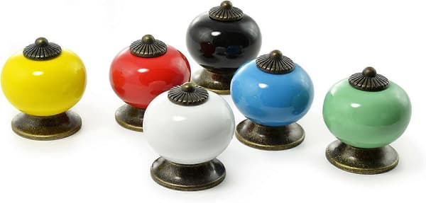 8 Porcelæn/keramiske møbelgreb, møbelgreb, skuffer, skabe (sort)