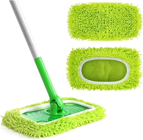 2-pack mikrofiber återanvändbara mopprefiller, moppdynor, kompatibla med Swiffer plattmoppar