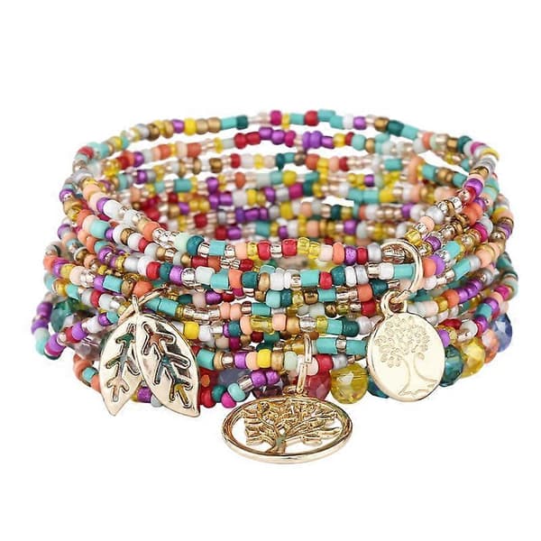 Sæt Bøhmisk Multilayer kvast armbånd Håndlavede Wrap Armbånd