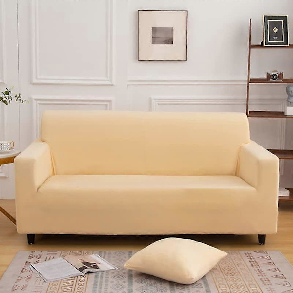 Elastisk sofatrekk, komfortabelt stretchstoff (beige, 140-180cm)