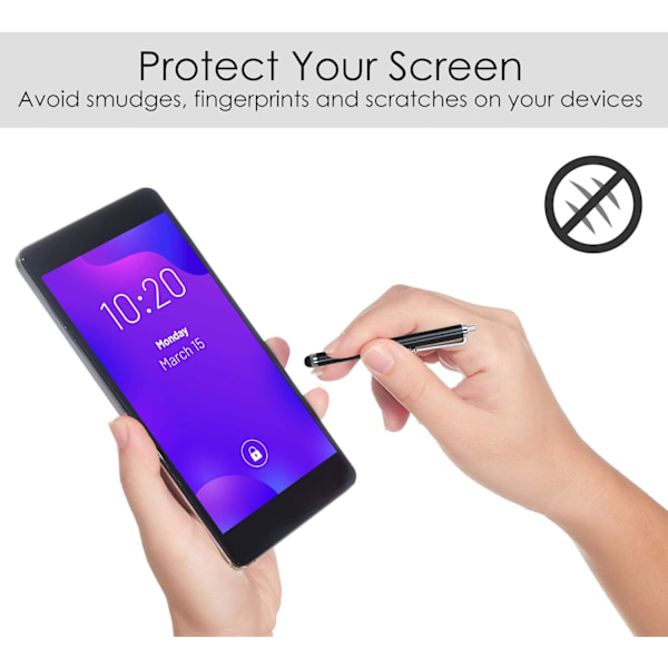 2 stk. Sort Smart Phone Pen Stylus, Silikone Tip Penne til Touch Screen Enheder