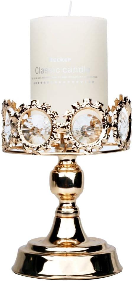 Gull Lysestake, Premium Gull Lysestake med Luksuriøs Krystalldesign (Gullkrystall)
