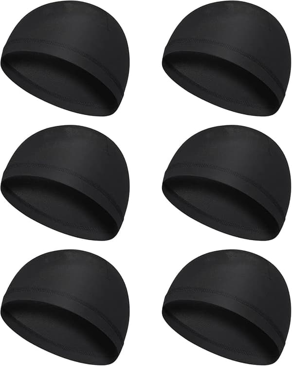 6 set med dödskallemössa löparmössa svettband mjölksilke cykelhjälmsfoder för män och kvinnor
