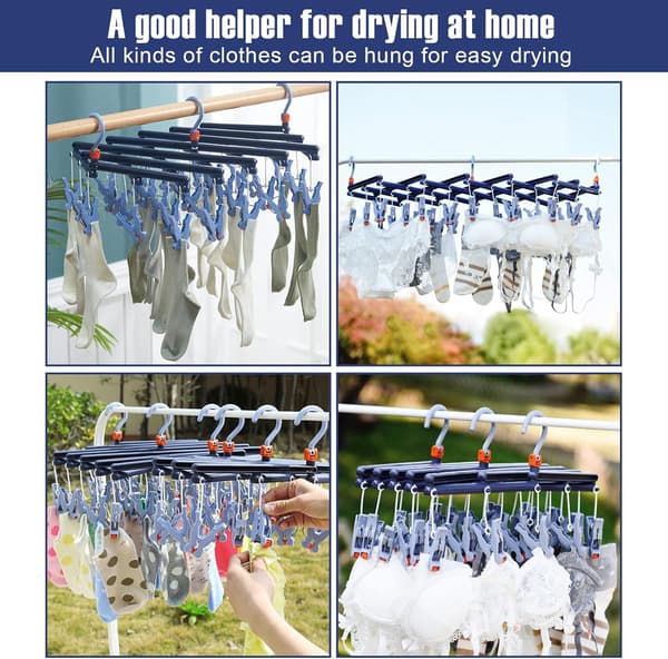 Sock Drying Rack,Sock Hanger for Washing Line, Foldable Clip Hangers with 29 Drying Clips