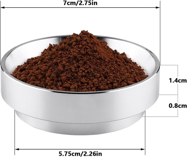 Kaffedoseringsring i aluminium, universell kaffekvarnsdoseringstratt