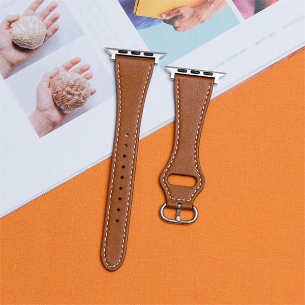 Armband till Apple Watch 42/44/45mm Falskt Läder Brun
