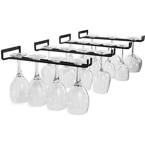 4-pakning Vinglassholder, 30 cm Vinglassholder Under Skap Rustfritt Stål Stettglassholder