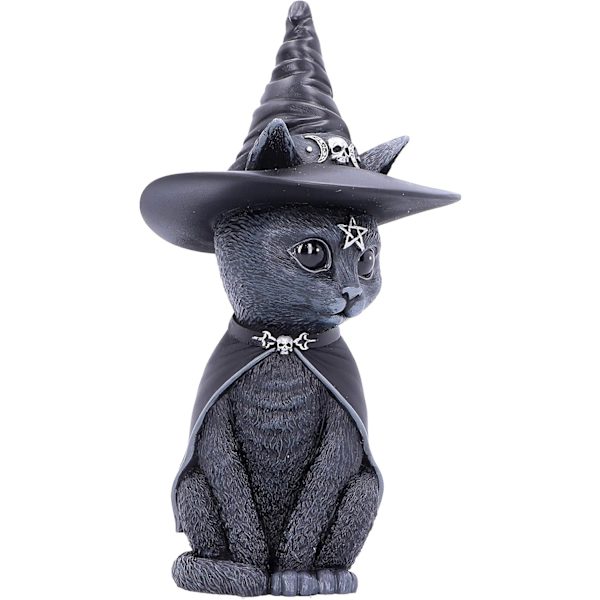 Heksehat Okkult Kat Figur, Sort, 10,5*6,2*4,5 cm