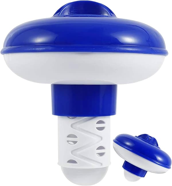 Klordispenser, flydende kemikaliedispenser til spabade og swimmingpools, multifunktionel klortabletdispenser (5 tommer)