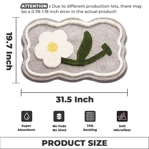 Badeværelsesmåtte Antislip Bademåtte Ekstra Absorberende og Blød Mikrofiber Badetæppe til Døren, Badeværelset og Soveværelset