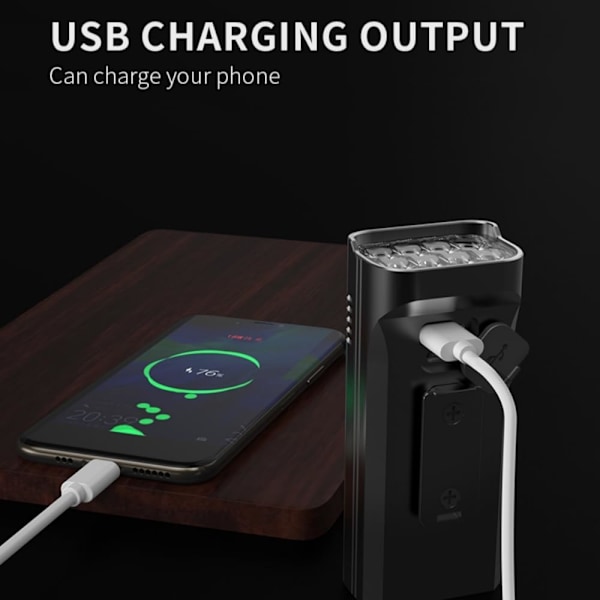 Pyörän valot eteen ja taakse yöajoon, 5200 mAh USB ladattava 8 LED polkupyörän valo, IPX5 vedenpitävä, Ominaisuus (KX8-D)
