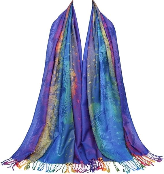 Farverige blomster Jacquard bomuldspashmina Dame Wrap Sjal kvaster Tørklæder