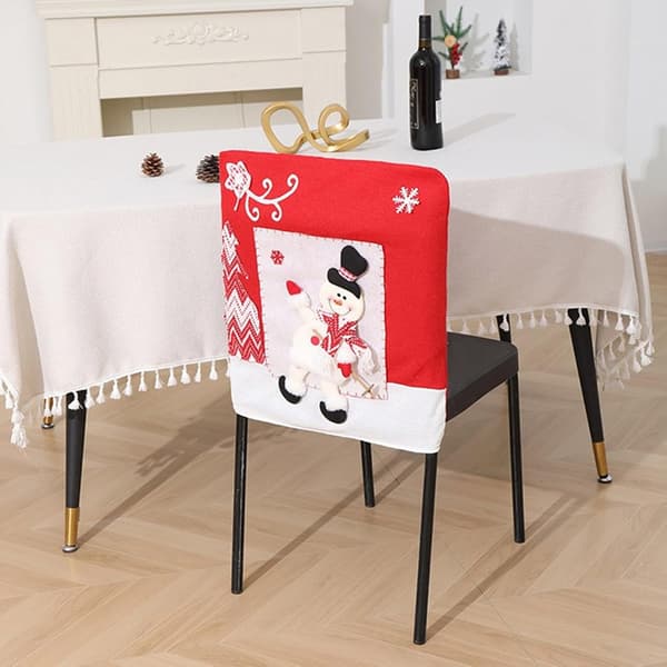 Julstolsöverdrag med tomtedesign, julstolsöverdrag, feststolsöverdrag
