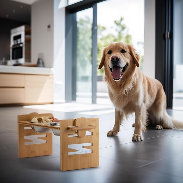 Hævet Vinklet Kæledyrsfoderstand | Justerbar Hævet Skrå Stand med Skåle | | Hævet Foderstand til Hunde og Katte | Hævet Foder