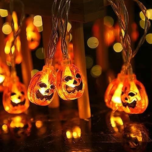 Halloween Dekorativ Gresskar LED-lyskjede for Utendørsbruk (3m 30 Lys)
