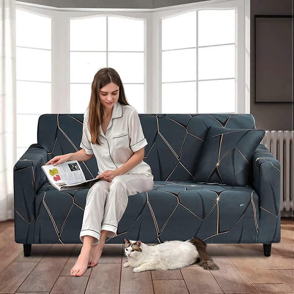 Elastisk sofabetræk skridsikkert Jacquard elastisk sofabetræk til 2-personers sofa