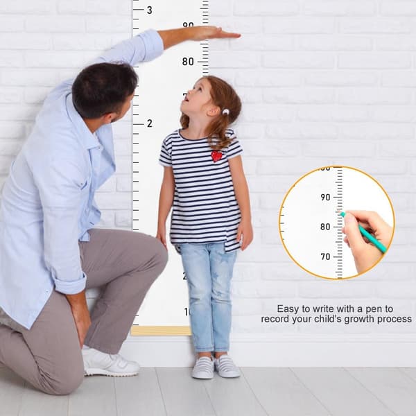 Barnens väggmonterade höjdmätare, tillväxtdiagram för barn, väggmonterad höjdmätare för spädbarn, vit