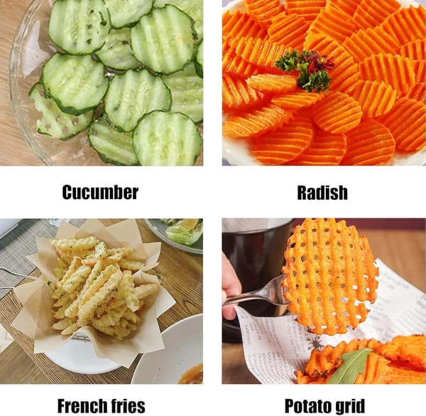 Bølgekutter i rustfritt stål potetkutter for poteter, rynker, chips og frukt, grønnsaksblad med bølget kant