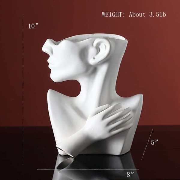 Keramisk Statue Vase Byste Hodeform for Bursdagsgaver, Hjem- og Kontordekorasjon