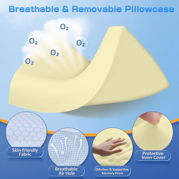 Memory Foam Nakkestøttepute for Nakke- og Skuldersmerter ved Søvn: Ortopedisk Cervicalpute - Ergonomisk Sidepute