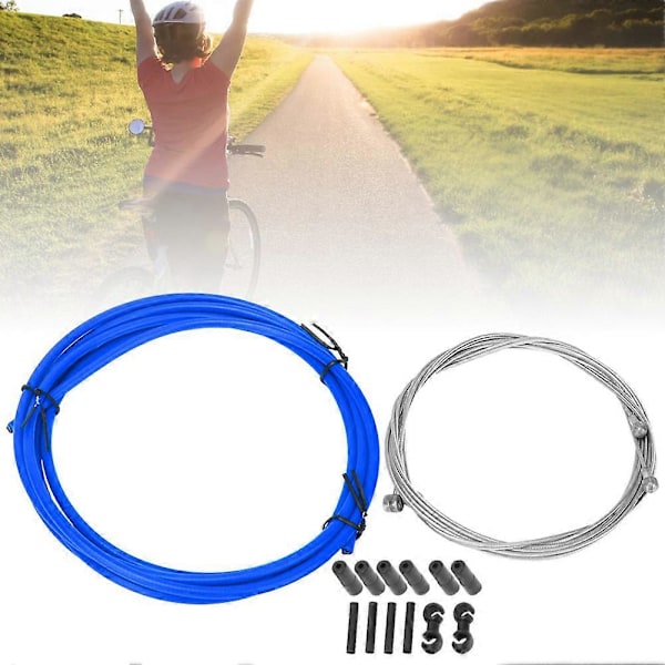 Blå Cykel Broms- och Växelvajerkit med Växelset - Tillbehör för Cykel