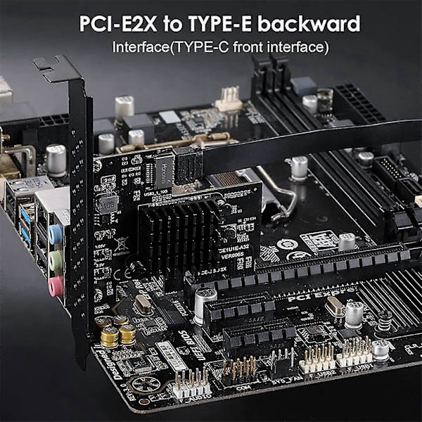 PCI-e 2x till USB3.1 Typ-E Expansionskort A-nyckel Gen2 Chassi Front 10gb Asmedia
