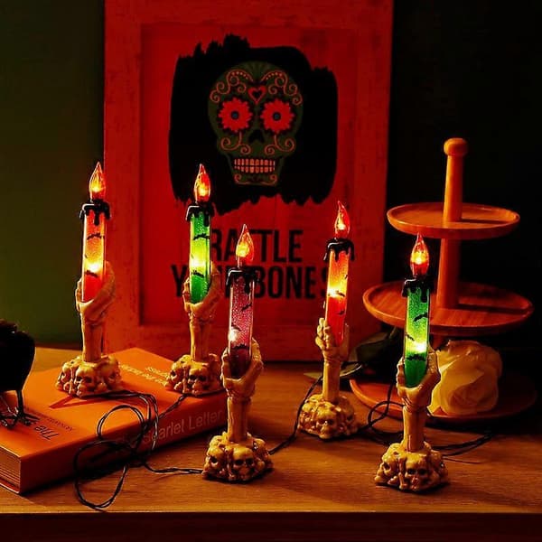 Halloween-dekorasjoner, 5-pakning Halloween hagelys