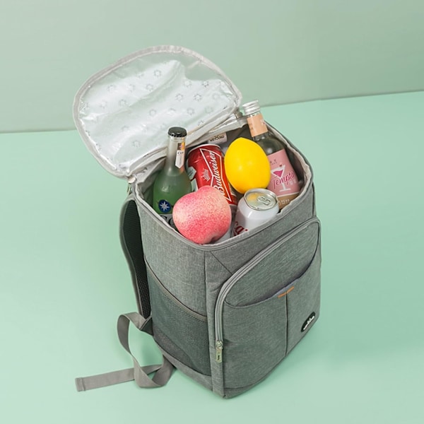 Køletaske køletaske Picnic Rygsæk Isoleret Stor Vandtæt Kølerygsæk 25L Lækagesikker picnic taske (Grå)