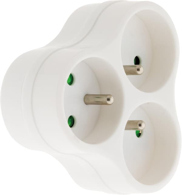 Triplite 3x16A trekantig grenuttag - vit (2-pack)
