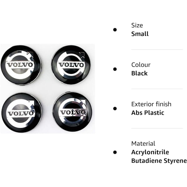 4 kpl 64MM Auton Pyörän Keskihatut Volvolle V40 V60 V90 S60 S40 V70 XC70 XC60 XC90 Tyylisä Badge-Embleemi Auton Ulkopuoliset Tarvikkeet