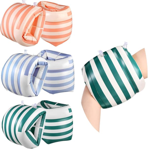 Arm Flytvästar PVC Uppblåsbara Armband Randiga Pool Flyter Ärmar Simning Arm Flytringar