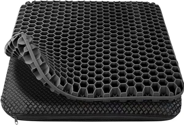 Gelsittepute – Egnet for kontorstoler, biler og seter (svart, 43 × 39 × 4 cm)